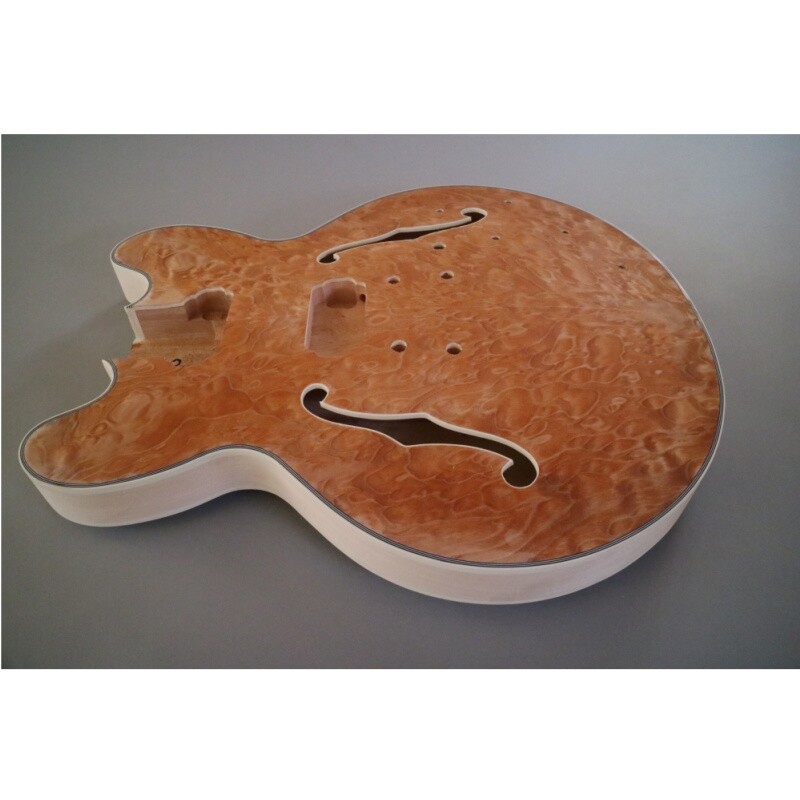 Afanti 12 String Semi-Hollow Mahogany Plywood Body Quilted Maple Veneer DIY Guitar Kit