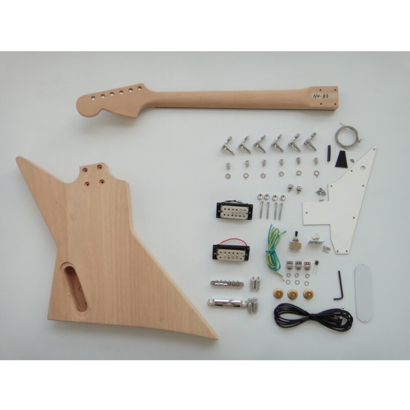 Afanti Unfinished Mahogany Body Ebony Fingerboard DIY Guitar Kit