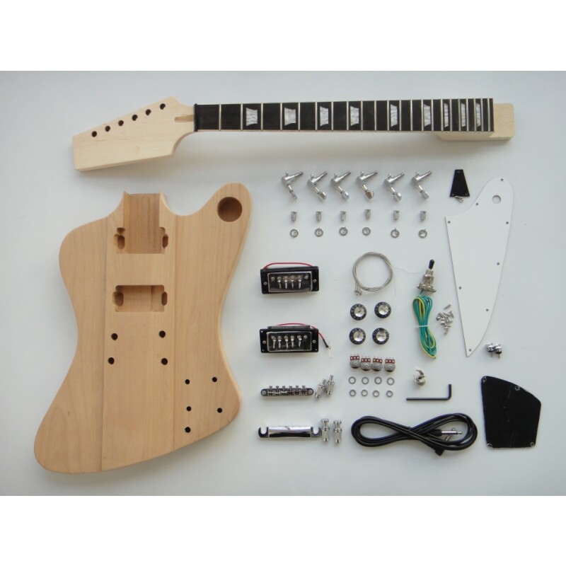 Afanti Blank Headstock Alder Body Ebony Fingerboard DIY Guitar Kit