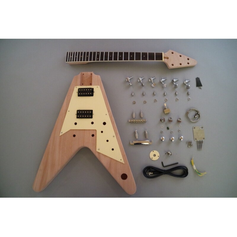 Afanti Unfinished Solid Mahogany Body Rosewood Fingerboard DIY Guitar Kit