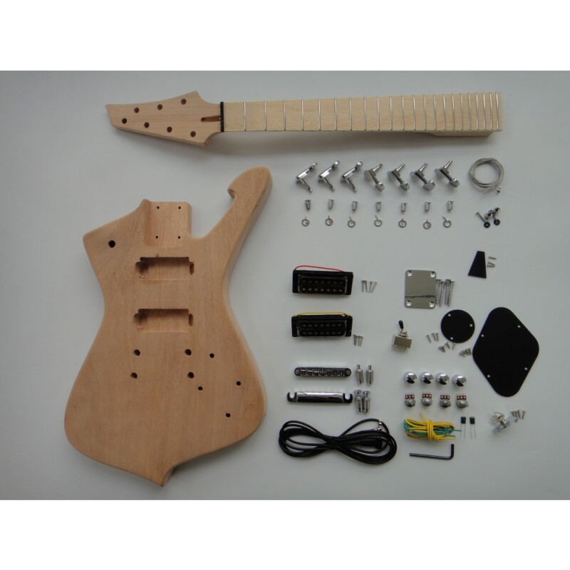 Afanti Unfinished 7 String Mahogany Body Maple Fingerboard DIY Ice Guitar Kit