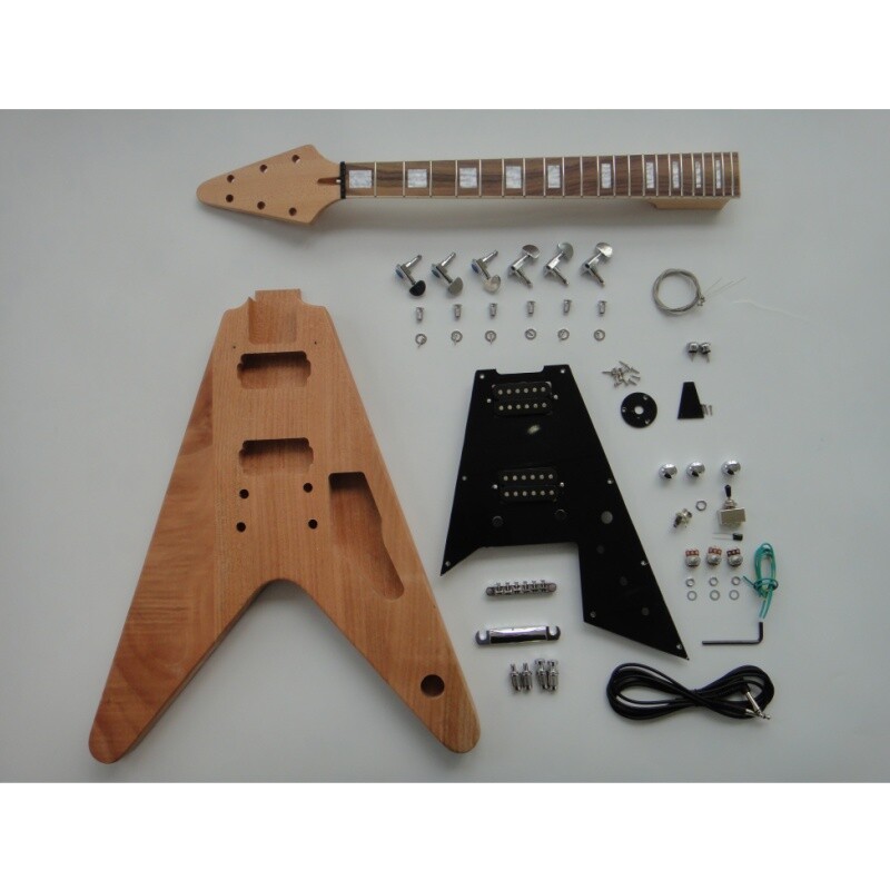 Afanti Unfinished Solid Mahogany Body Rosewood Fingerboard FV DIY Guitar Kit Afanti Unfinished Solid Mahogany Body Rosewood Fingerboard FV DIY Guitar Kit