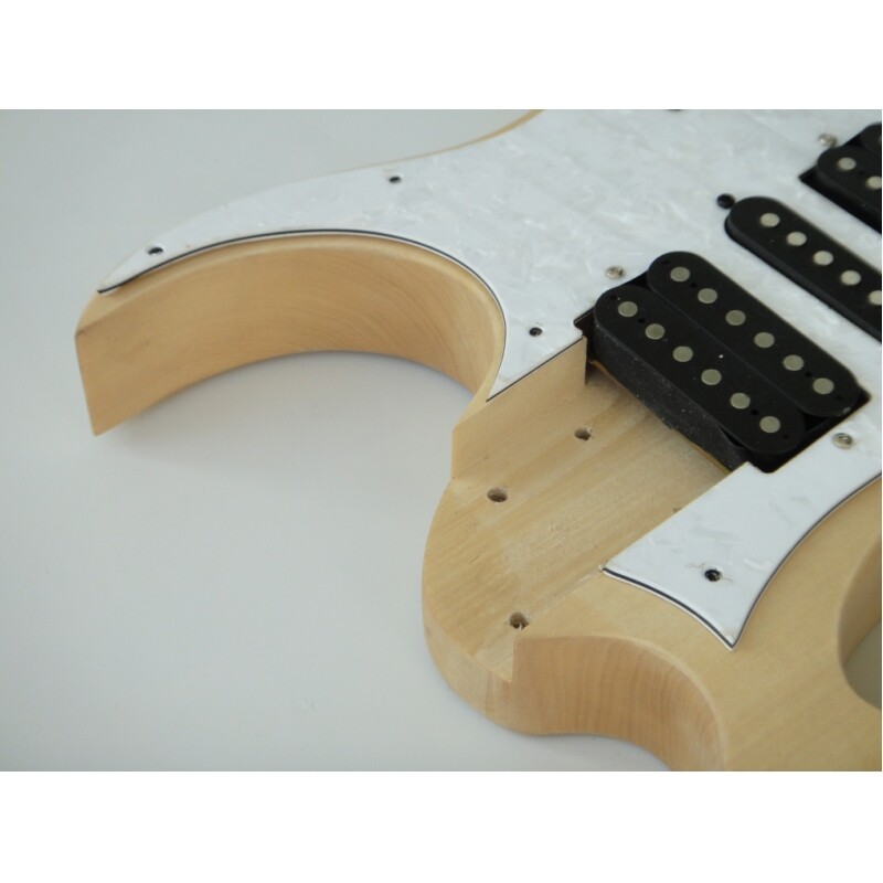 Afanti Unfinished Basswood Body Rosewood Fingerboard Double Locking DIY Guitar Kit
