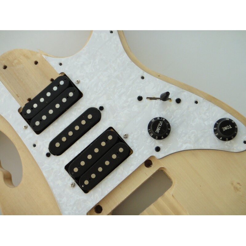 Afanti Unfinished Basswood Body Rosewood Fingerboard Double Locking DIY Guitar Kit
