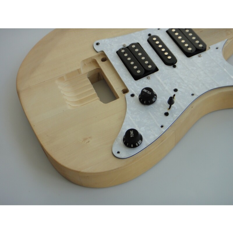 Afanti Unfinished Basswood Body Rosewood Fingerboard Double Locking DIY Guitar Kit
