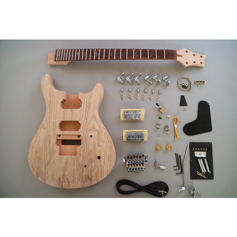 Afanti Unfinished Mahogany Body with Ash Veneer DIY Electric Guitar Kit