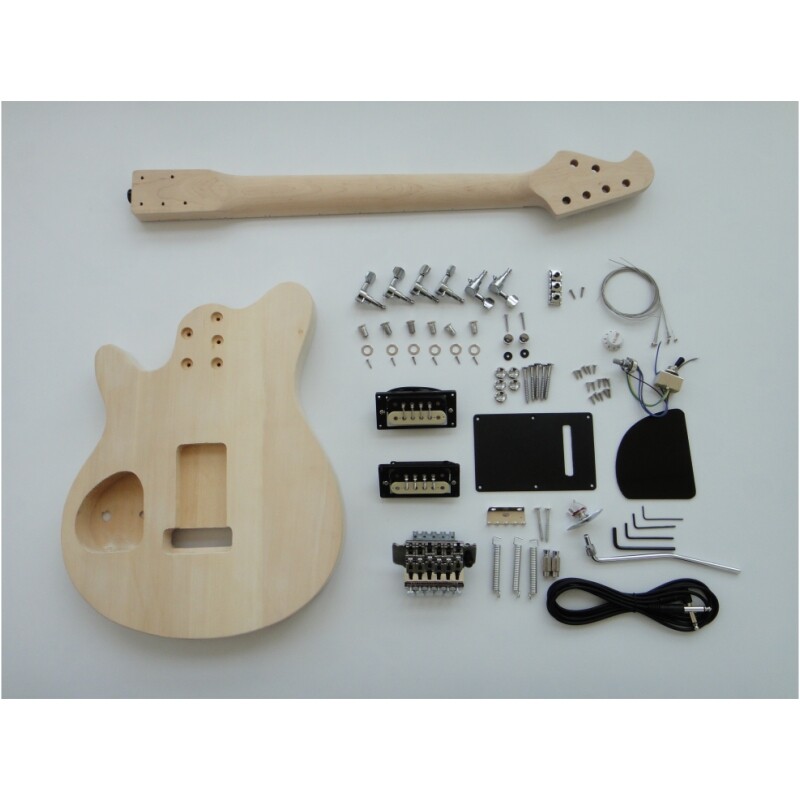 Afanti Customized Zebra HH Pickup Quilted Maple Veneer DIY Electric Guitar Kit