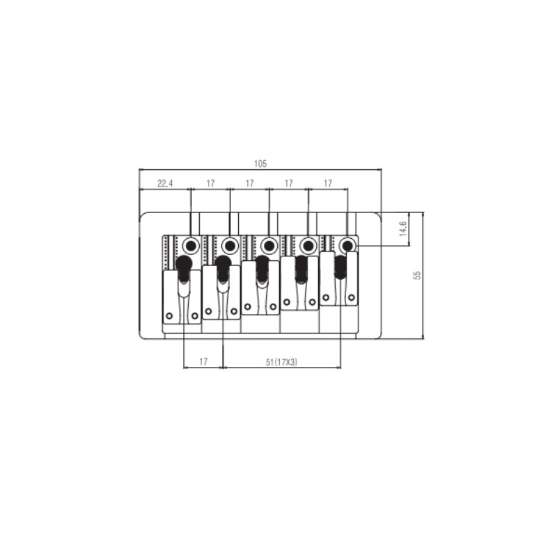 Afanti Zinc Saddle Black 5 String Bass Guitar Bridge