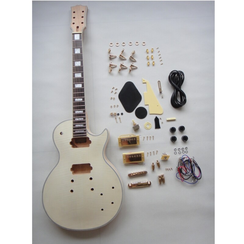 Afanti Unfinished Mahogany Body with Flamed Maple Top Lp Electric Guitar Kit