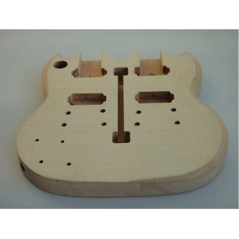 Afanti Mahogany Body with Flamed Maple Veneer 12+6 Electric Double Neck Guitar Kit