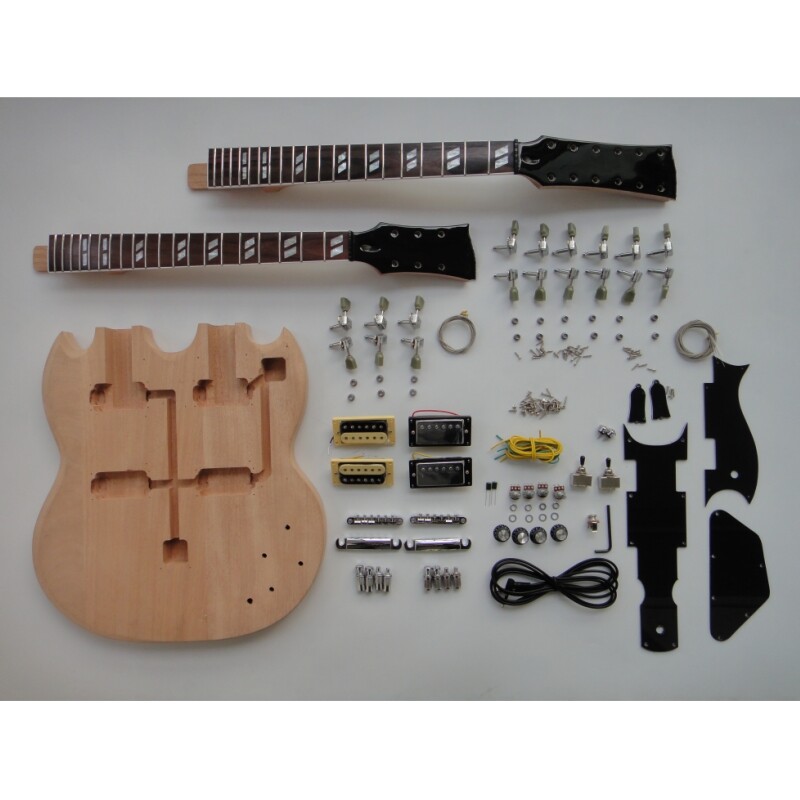 Afanti Mahogany Body Rosewood Fingerboard Double Neck Electric Guitar Kit