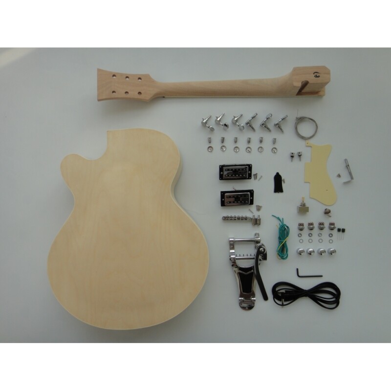 Afanti Maple Plywood with Spalted Maple Veneer Hollow Body Electric Guitar Kit