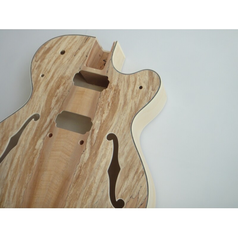 Afanti Maple Plywood with Spalted Maple Veneer Hollow Body Electric Guitar Kit