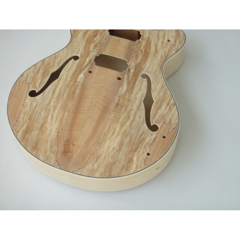 Afanti Maple Plywood with Spalted Maple Veneer Hollow Body Electric Guitar Kit