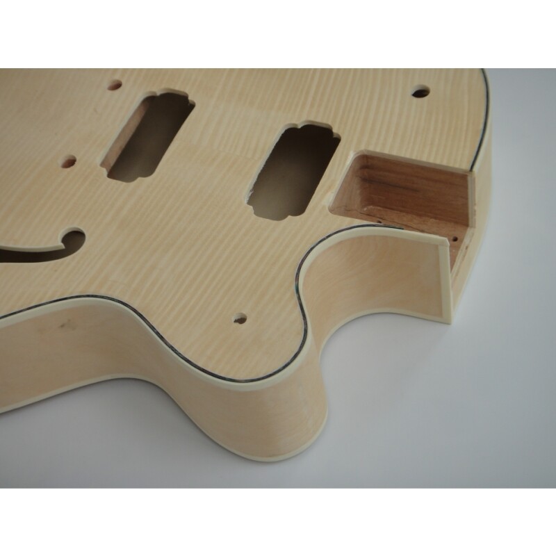 Afanti Maple Plywood with Flamed Maple Veneer Hollow Body DIY Guitar Kit
