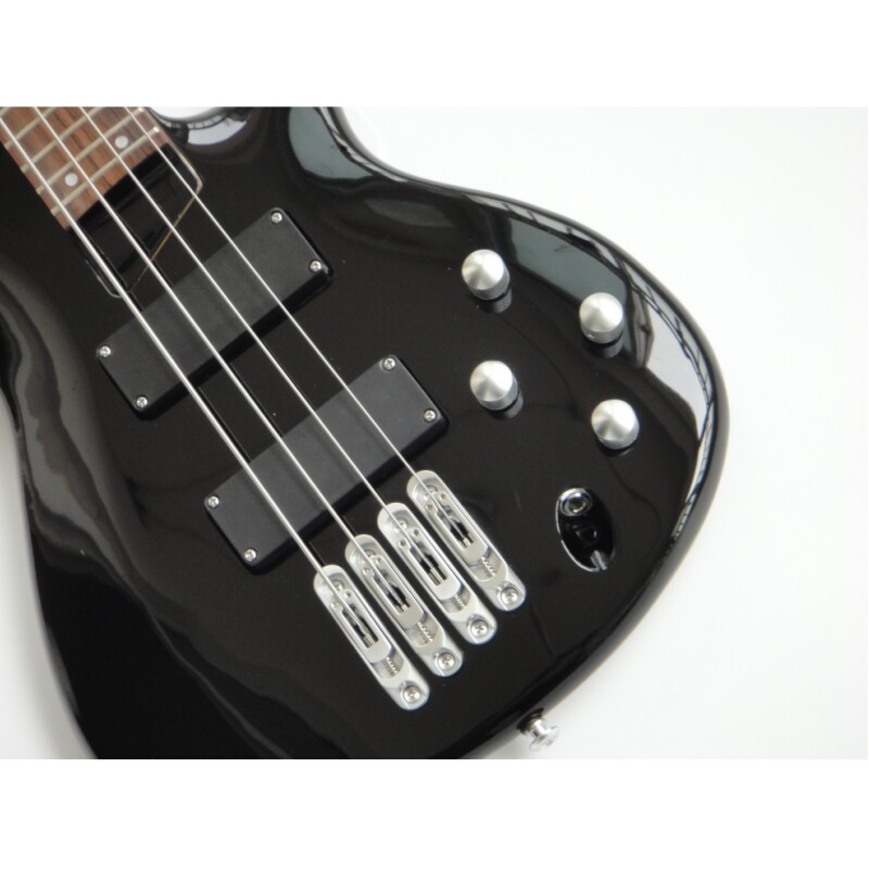 Afanti Mahogany Body Maple Neck Black 4 String Bass Guitar