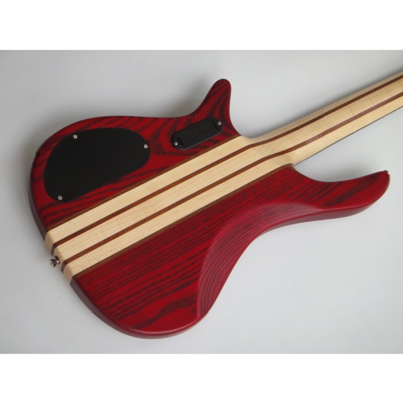 Afanti Red Neck Through Ash Body Rosewood Fingerboard 4 String Electric Bass Guitar