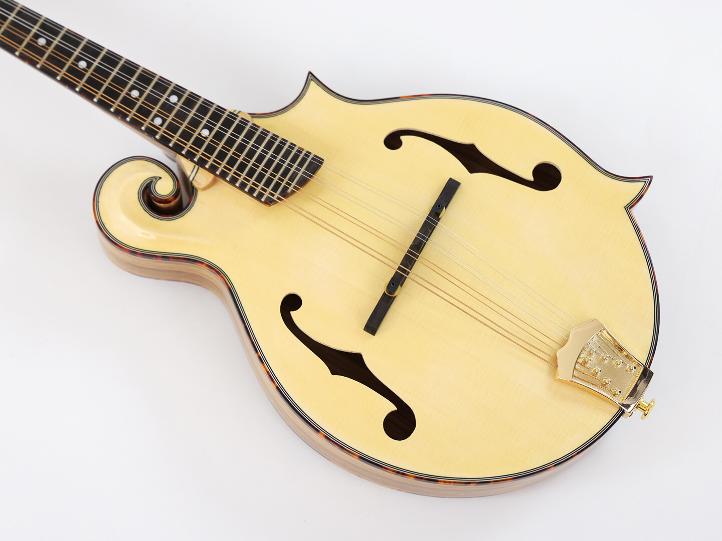 Afanti AAA Solid Hand-carved Zebrawood Back and Side F Mandolin