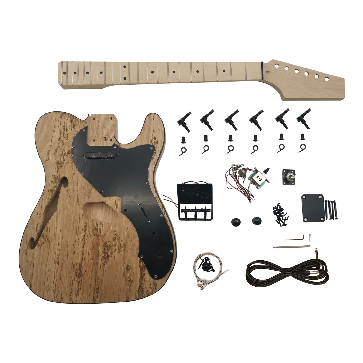 Ash body semi-hollow thinline Tele Electric Guitar Kit