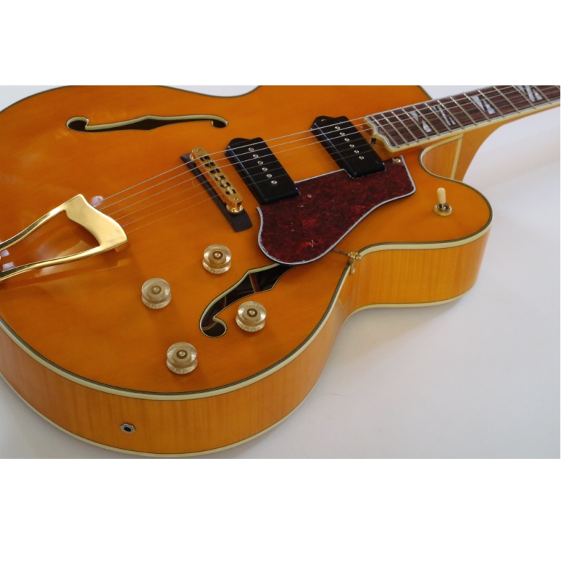 Afanti Hollow Maple Plywood Body Electric Guitar with Flamed Maple Veneer