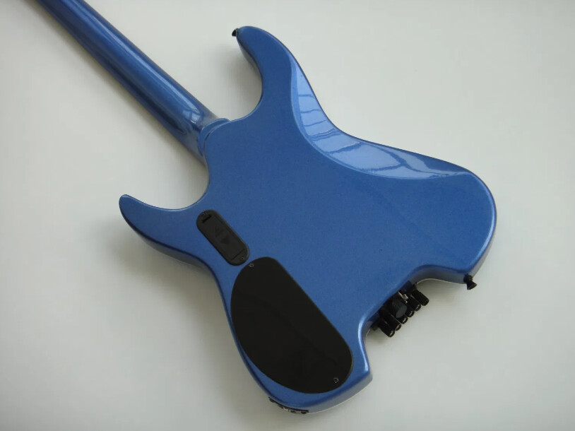 Afanti Customized Hh Double Locking 6 String Blue Metalic Headless Electric Guitar