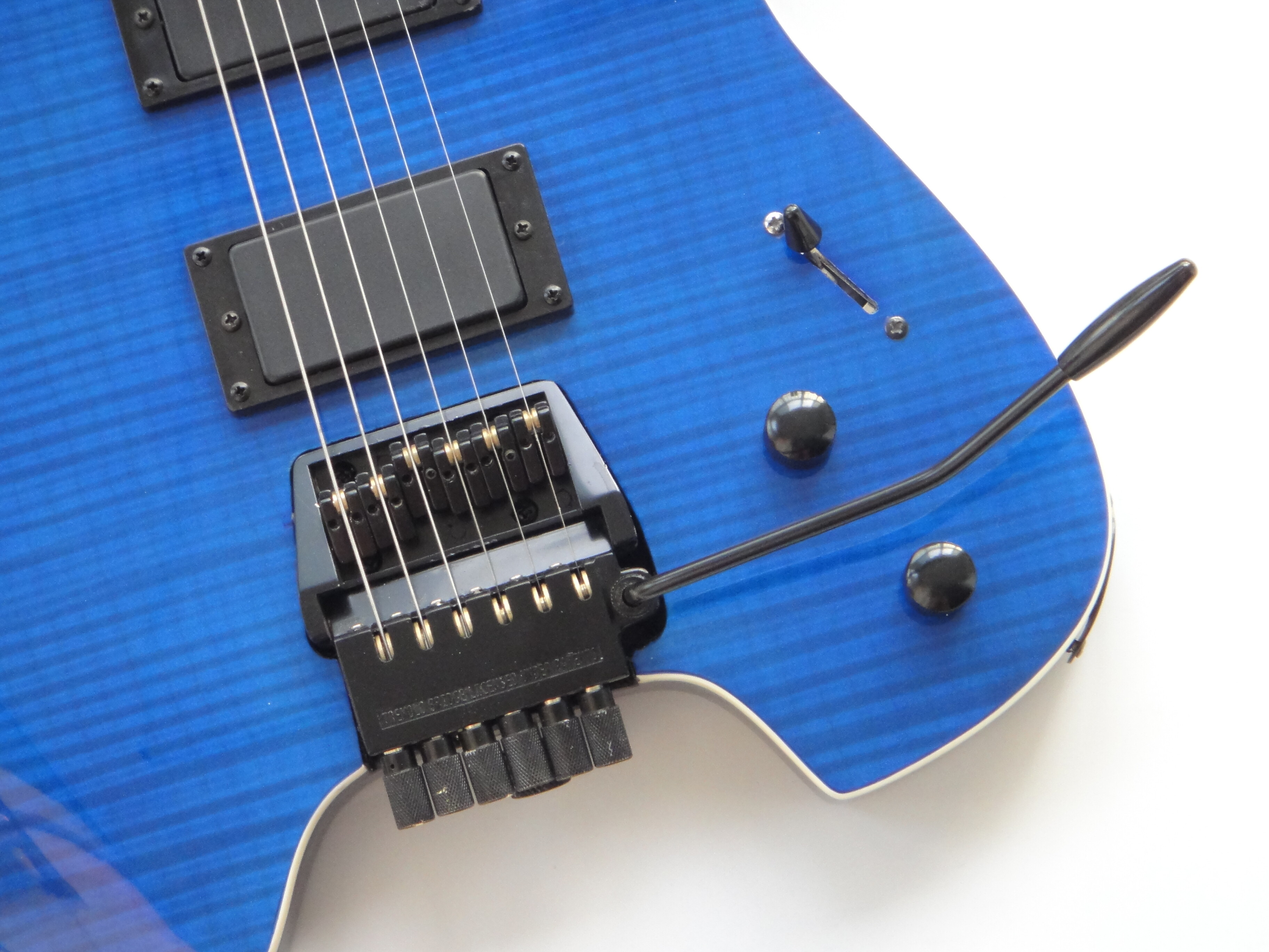 Afanti Customized Hh Double Locking Tremolo Flamed Blue Headless Electric Guitar