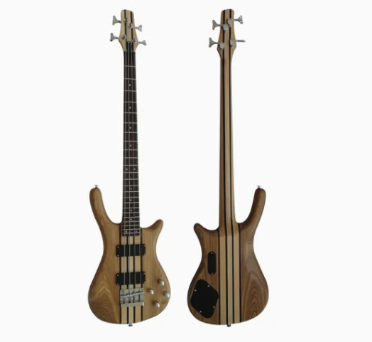 Afanti Ash Body Rosewood Fingerboard 4 String Neck Through Bass Guitar