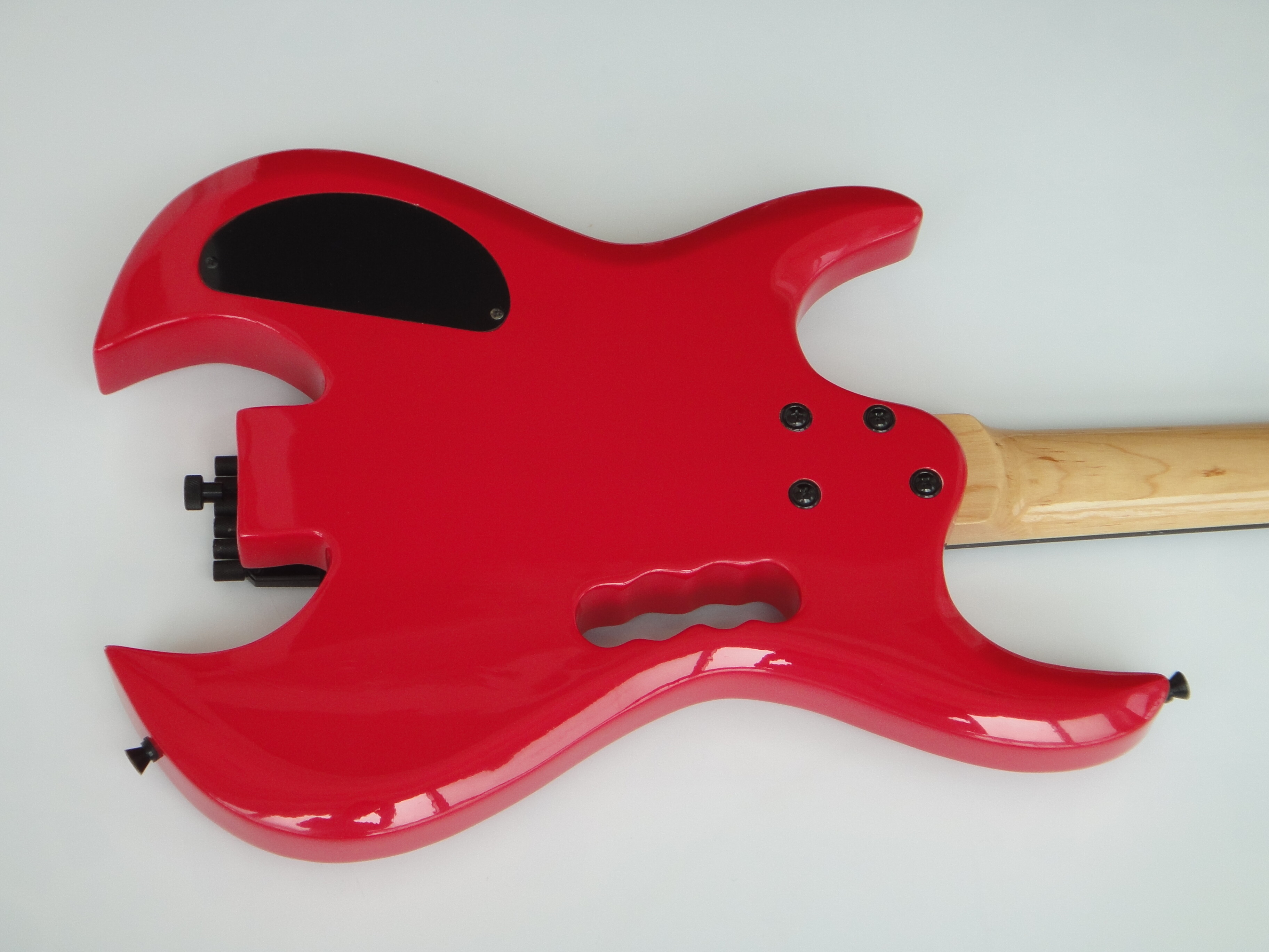 Afanti Customized Headless Hsh Double Locking 6 String Red Color Electric Guitar