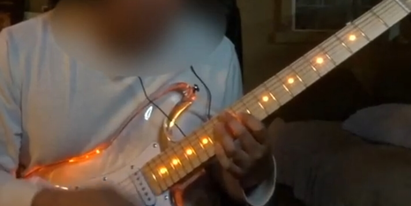 Afanti Acrylic Body with LED Light Maple Fretboard Strat Electric Guitar