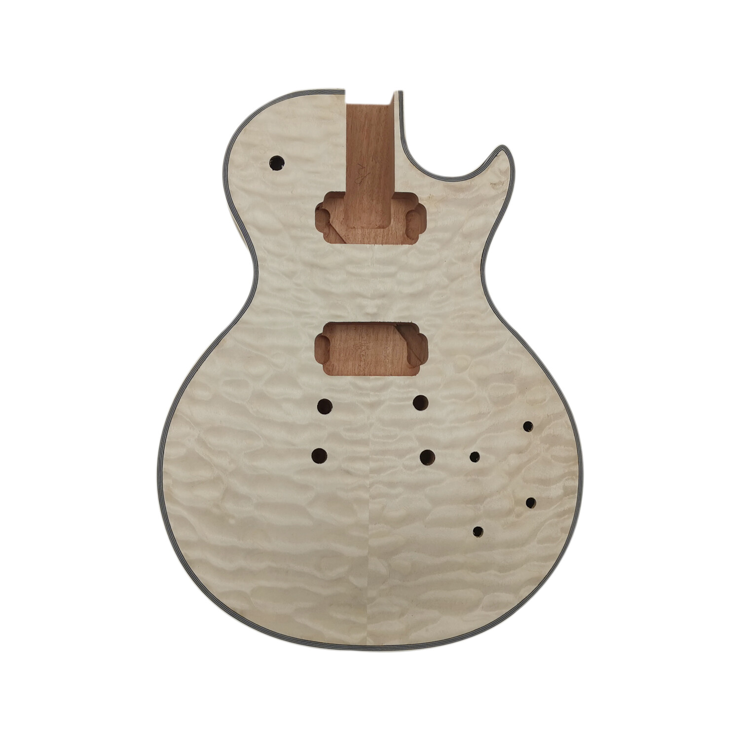 Afanti unfinished mahogany LP guitar body with quilted maple veneer Afanti unfinished mahogany LP guitar body with quilted maple veneer