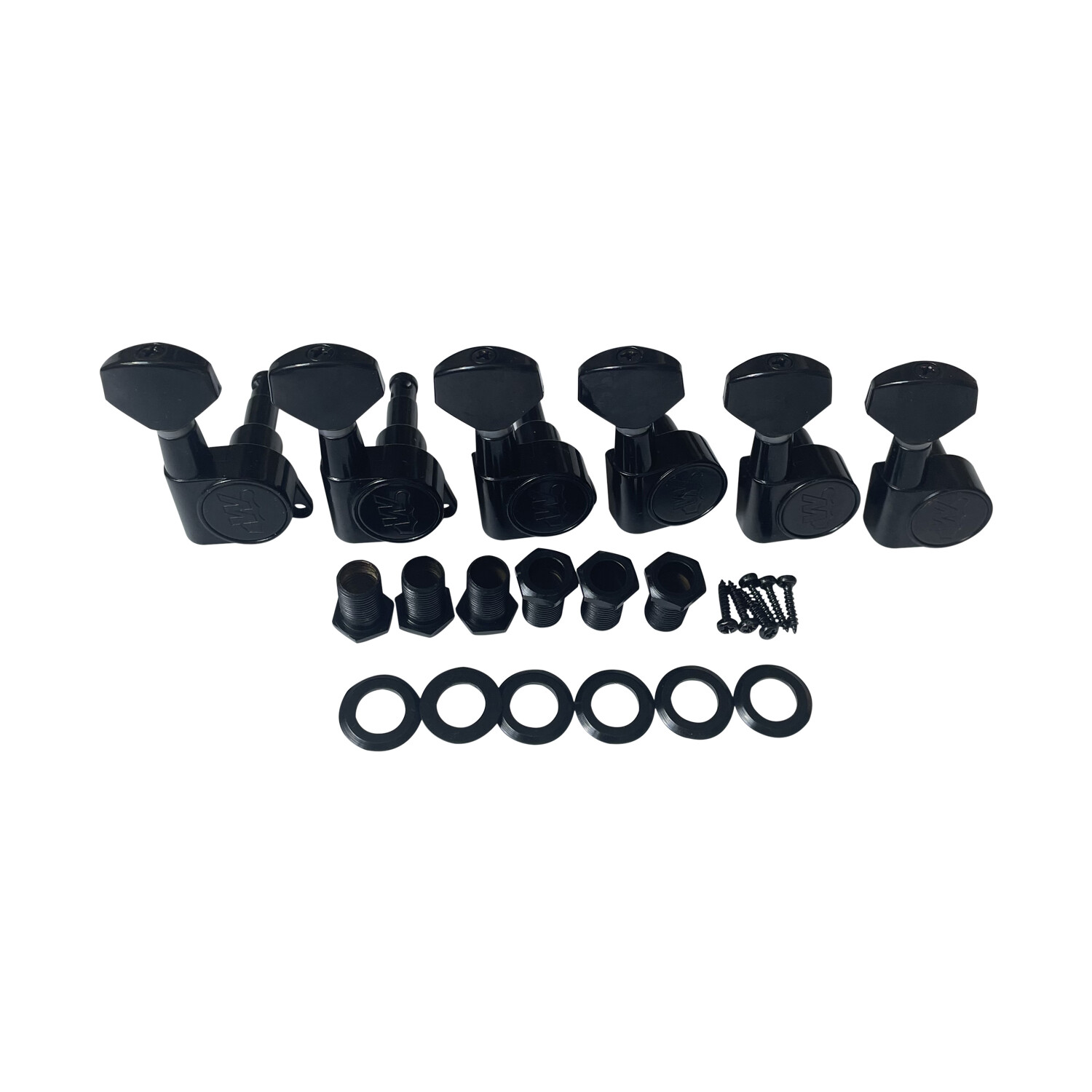 Afanti Black 6 Inline Right Handed Guitar Tuning Machine Head