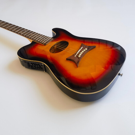 Afanti Semi-Hollow Body Rosewood Fingerboard with EQ Acoustic Electric Guitar