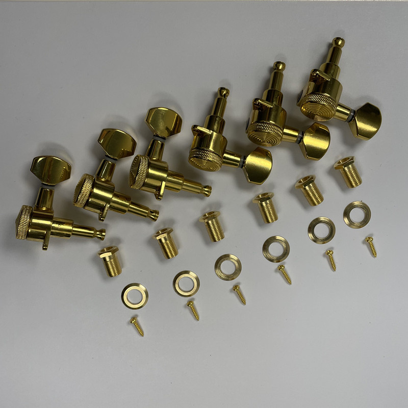 6 Inline Right3 Left 3 Gold Guitar Locking Tuning Machine Heads