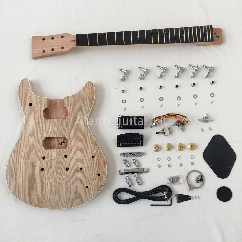 Afanti Unfinished Mahogany Body with Ash Veneer DIY Electric Guitar Kit Afanti Unfinished Mahogany Body with Ash Veneer DIY Electric Guitar Kit