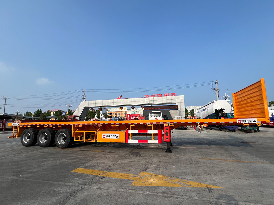 3 Axle Flatbed Semi Trailer with Ladder
