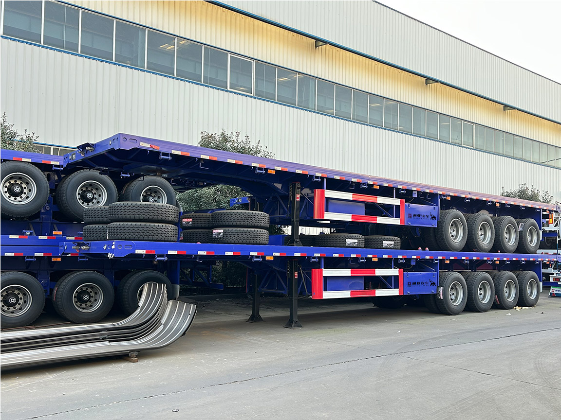 Tongya Automobile Co.,Ltd--A large number of flatbed semi-trailers will be shipped overseas