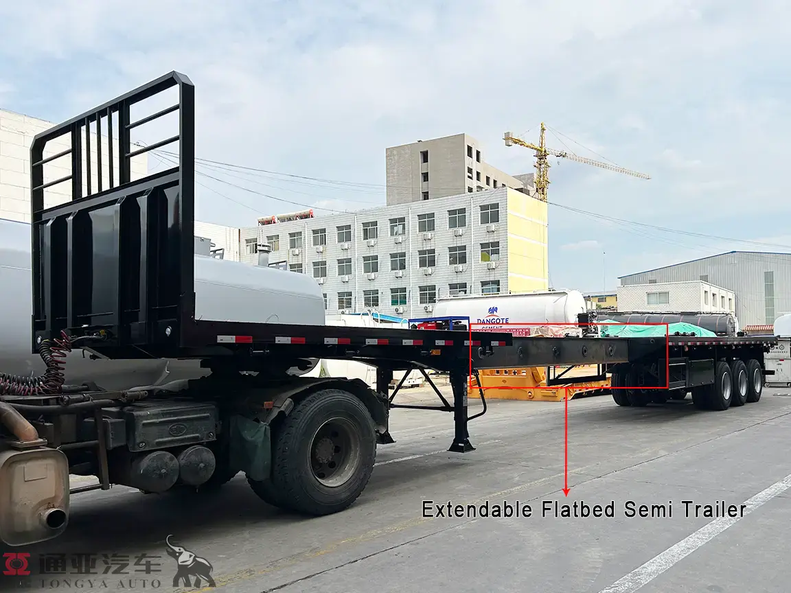 Tongya Automobile Introduces 5-Meter Extendable Flatbed Semi Trailer Tongya Automobile Introduces 5-Meter Extendable Flatbed Semi Trailer