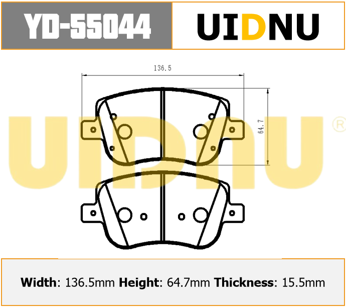 YD-55044 UIDNU 3501115XGW02A لسيارة HAVAL JOLION 4WD 2021 - وسادات فرامل أمامية من السيراميك الفاخر