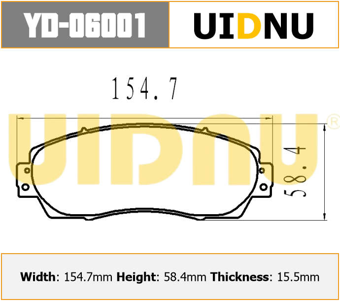 YD-06001 UIDNU S301066-1011 لسيارة Changan CS75 2018- وسادات الفرامل الأمامية