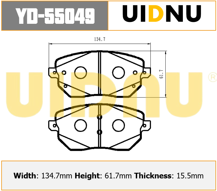 YD-55049 UIDNU لـ ORA HAOMAO GT 2022- وسادات الفرامل الأمامية
