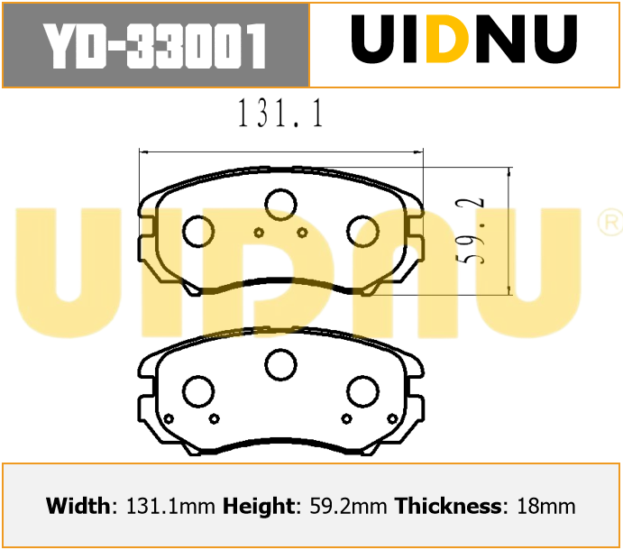 YD-33001 UIDNU S101062-0300/S101062-0301 لـ CHANGAN CS35 2012- وسادات الفرامل الأمامية
