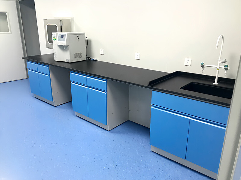 Chemical laboratory furniture lab tables withe cabinet steel lab bench