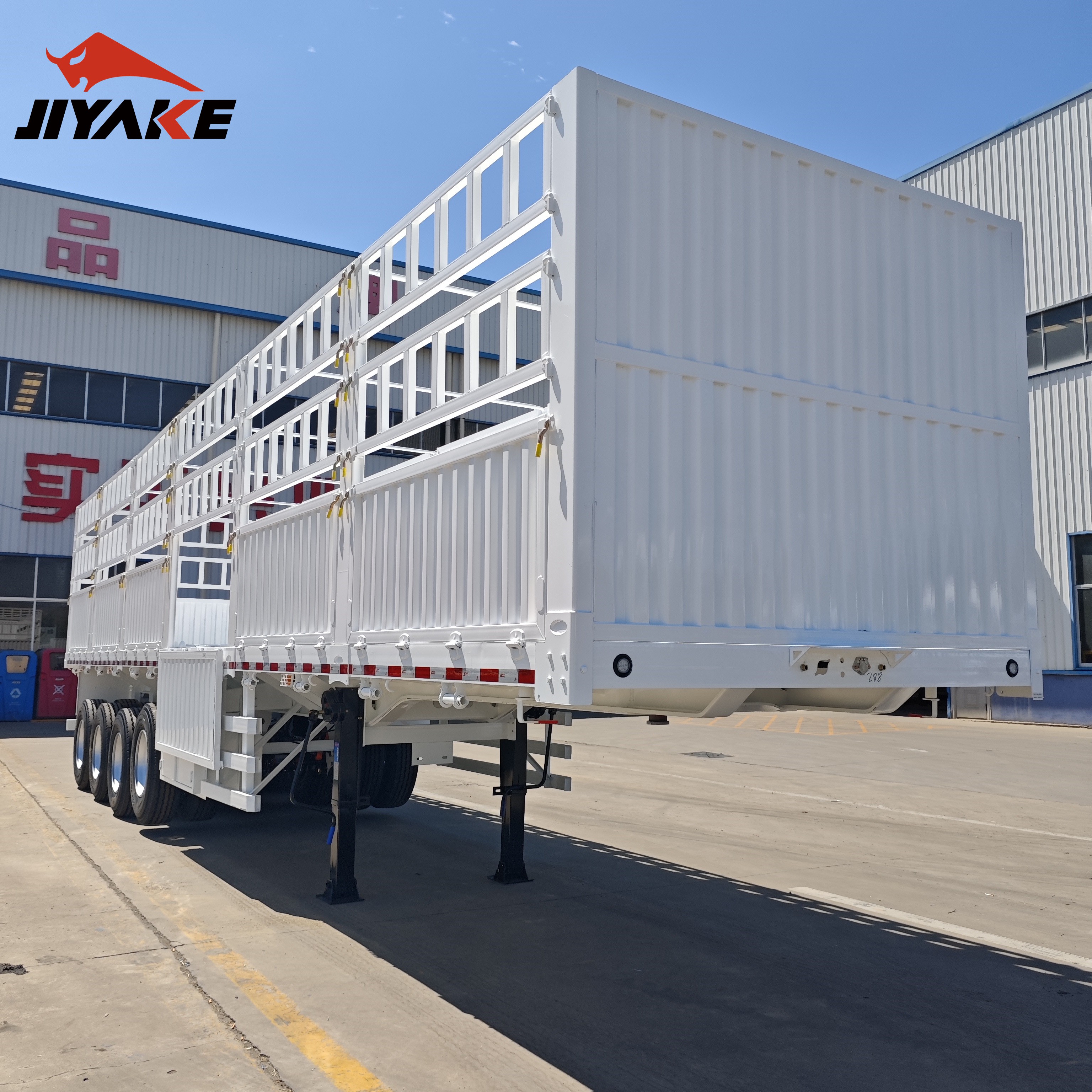 Remorque de transport de marchandises à ridelles à 4 essieux