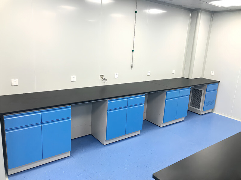 Muebles para laboratorio químico, mesas de laboratorio con gabinete, banco de laboratorio de acero