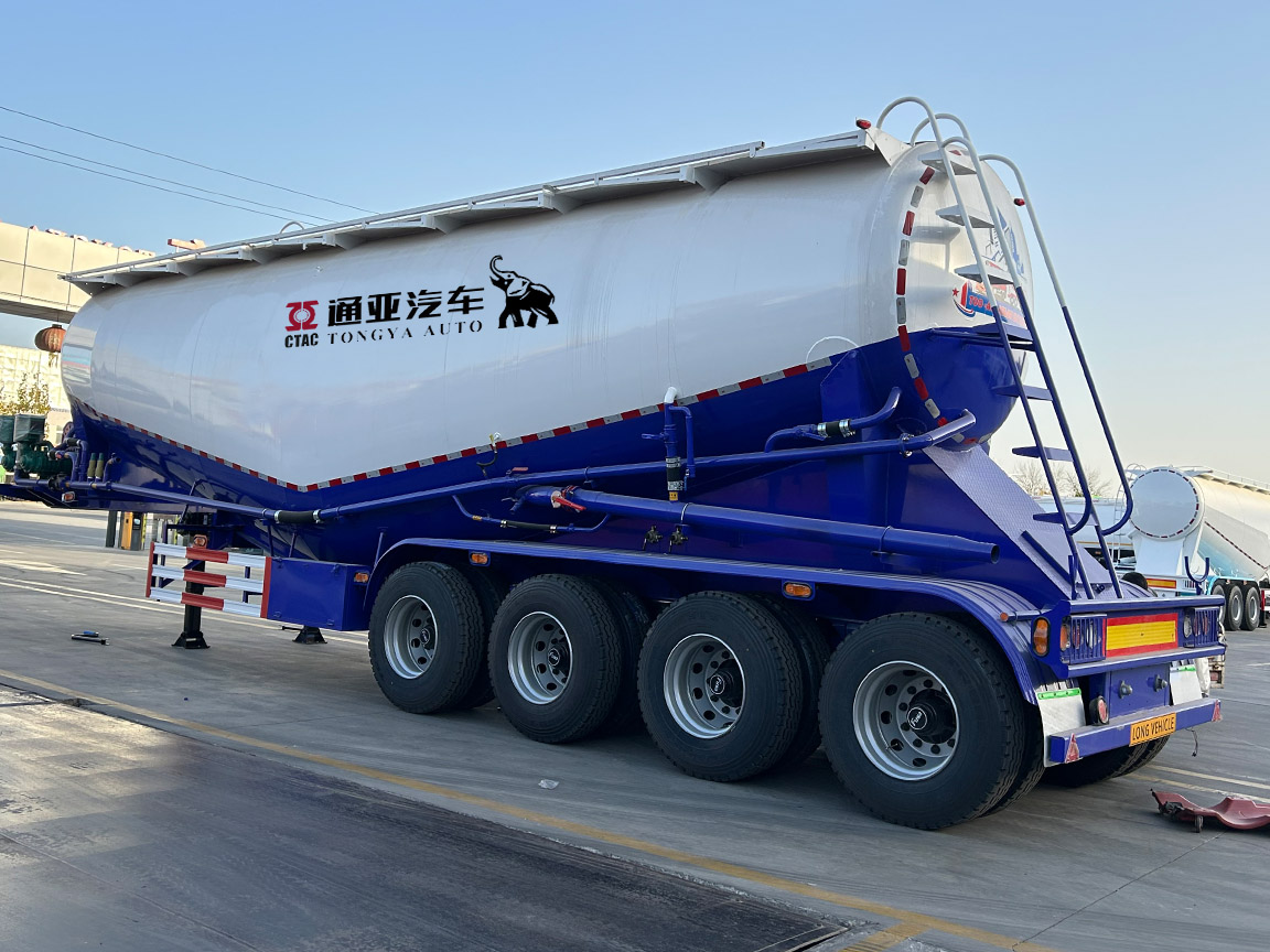 未标题-1 Semi-remorque citerne à ciment à 4 essieux avec suspension pneumatique