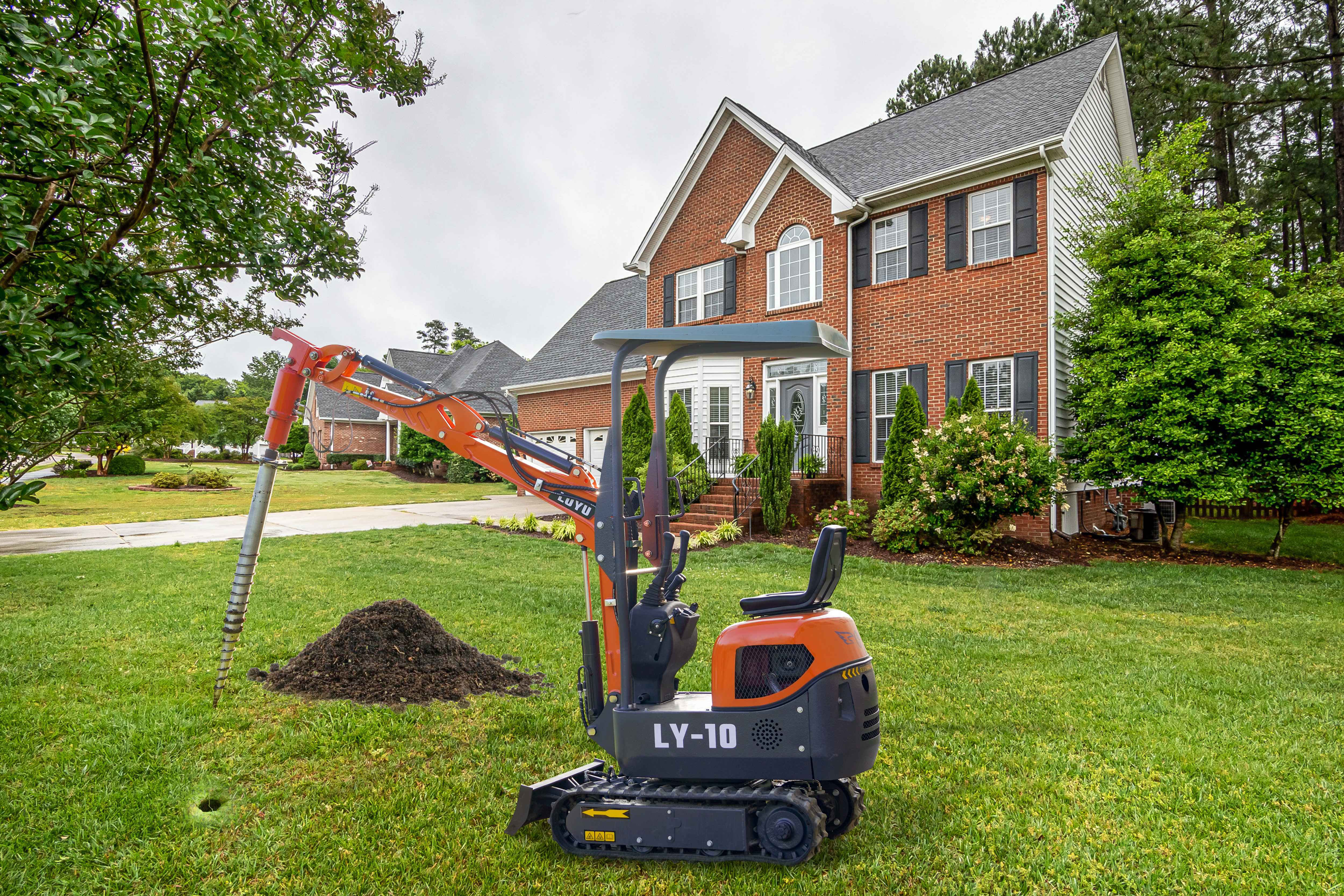 Mini Excavators in Landscaping