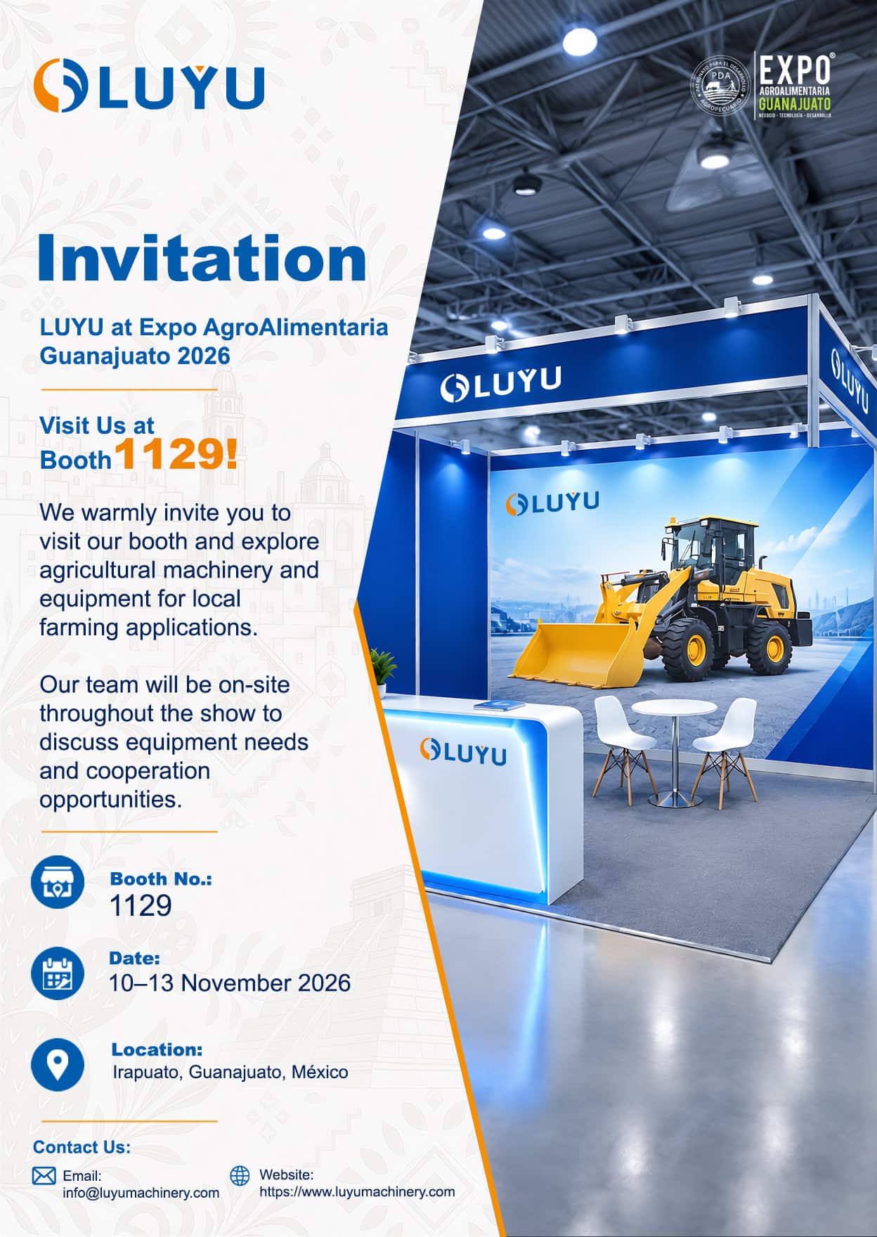 Treffen Sie LUYU auf der Expo AgroAlimentaria Guanajuato 2026