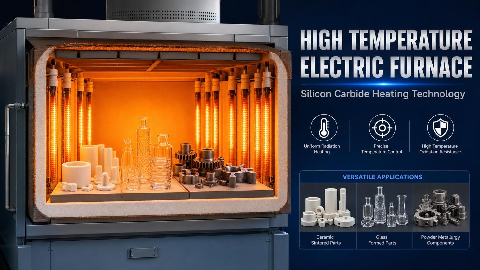 Silicon Carbide Heating Element Applications in Ceramics, Glass, and Powder Metallurgy