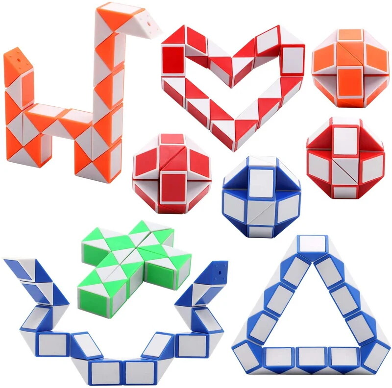 24 blocks mini snake cube mini twist puzzle magic speed cube educational toys