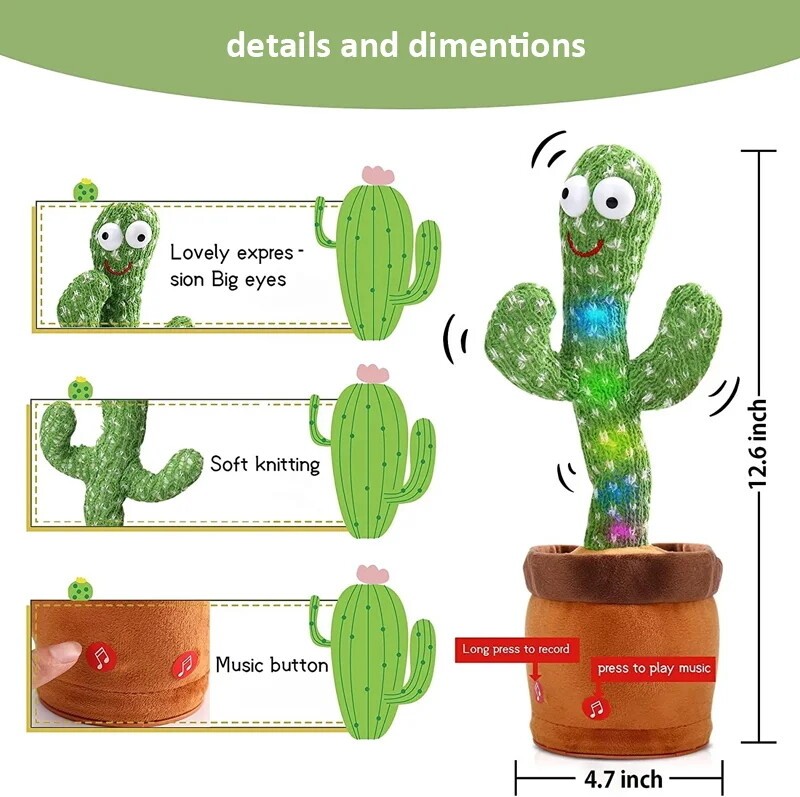 详情1 (2).jpg Dancing cactus repeats and records what you say glowing kids toy with 120 songs